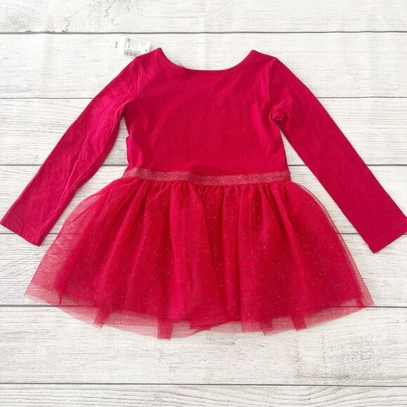 NWT Children’s Place Glitter Snowflake Tulle Skirted Dress - Picture 4 of 4